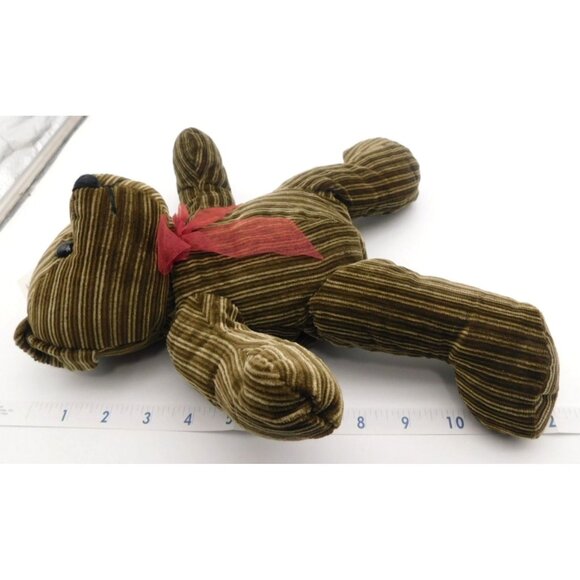 CVS Pharmacy Merry Brite Striped Corduroy Teddy Bear Plush with Tag 2001 - Picture 7 of 7